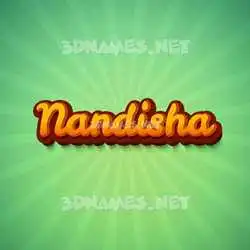 nandisha in Green Rays style - 3D name wallpaper