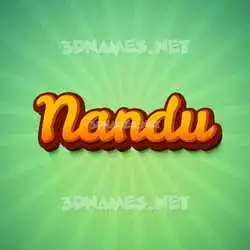 nandu in Green Rays style - 3D name wallpaper
