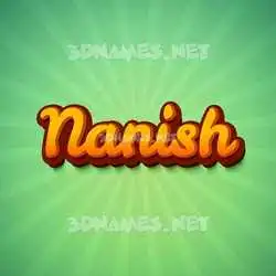 nanish in Green Rays style - 3D name wallpaper