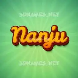 nanju in Green Rays style - 3D name wallpaper