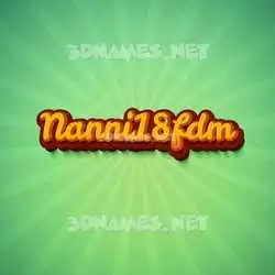 nanni18fdm in Green Rays style - 3D name wallpaper