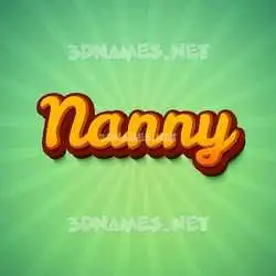 nanny in Green Rays style - 3D name wallpaper