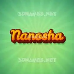 nanosha in Green Rays style - 3D name wallpaper