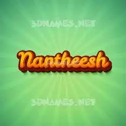 nantheesh in Green Rays style - 3D name wallpaper