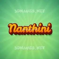 nanthini in Green Rays style - 3D name wallpaper