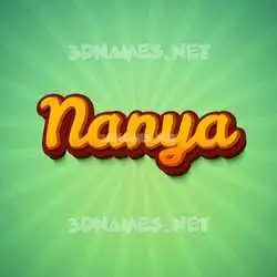 nanya in Green Rays style - 3D name wallpaper