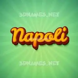 napoli in Green Rays style - 3D name wallpaper