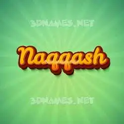 naqqash in Green Rays style - 3D name wallpaper