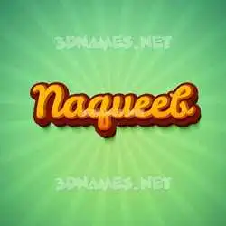naqueeb in Green Rays style - 3D name wallpaper