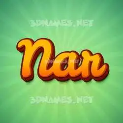 nar in Green Rays style - 3D name wallpaper