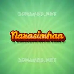 narasimhan in Green Rays style - 3D name wallpaper