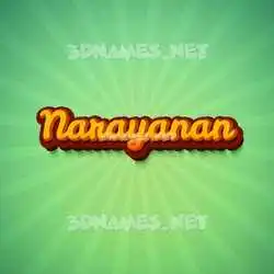 narayanan in Green Rays style - 3D name wallpaper