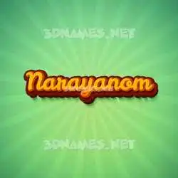 narayanom in Green Rays style - 3D name wallpaper