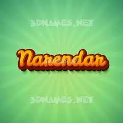 narendar in Green Rays style - 3D name wallpaper