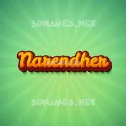 narendher in Green Rays style - 3D name wallpaper