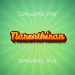 narenthiran in Green Rays style - 3D name wallpaper