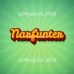 narfunter in Green Rays style - 3D name wallpaper