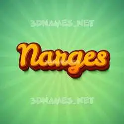 narges in Green Rays style - 3D name wallpaper
