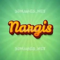nargis in Green Rays style - 3D name wallpaper