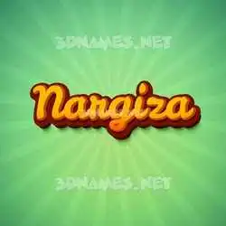 nargiza in Green Rays style - 3D name wallpaper