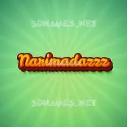 narimadazzz in Green Rays style - 3D name wallpaper