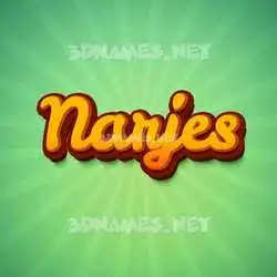 narjes in Green Rays style - 3D name wallpaper