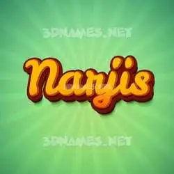 narjis in Green Rays style - 3D name wallpaper