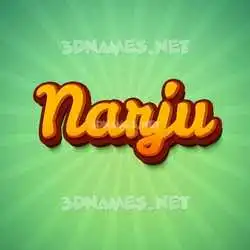 narju in Green Rays style - 3D name wallpaper