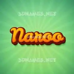 naroo in Green Rays style - 3D name wallpaper
