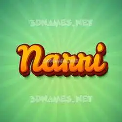 narri in Green Rays style - 3D name wallpaper