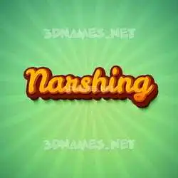narshing in Green Rays style - 3D name wallpaper