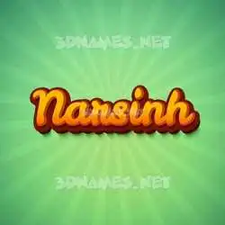 narsinh in Green Rays style - 3D name wallpaper