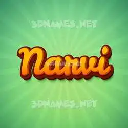 narvi in Green Rays style - 3D name wallpaper