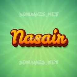 nasair in Green Rays style - 3D name wallpaper