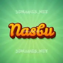 nasbu in Green Rays style - 3D name wallpaper