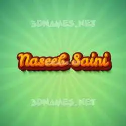 naseeb saini in Green Rays style - 3D name wallpaper