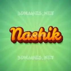 nashik in Green Rays style - 3D name wallpaper