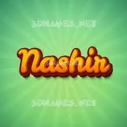 nashir in Green Rays style - 3D name wallpaper