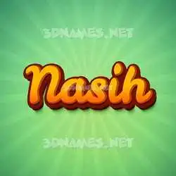 nasih in Green Rays style - 3D name wallpaper