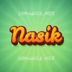nasik in Green Rays style - 3D name wallpaper