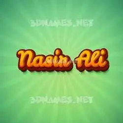 nasir ali in Green Rays style - 3D name wallpaper