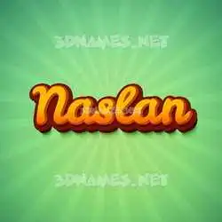 naslan in Green Rays style - 3D name wallpaper