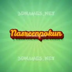 nasreenpokun in Green Rays style - 3D name wallpaper