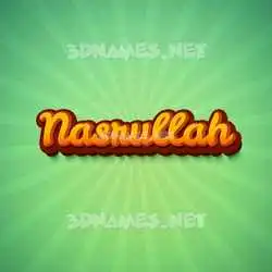 nasrullah in Green Rays style - 3D name wallpaper
