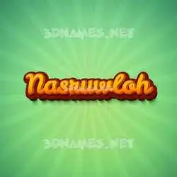 nasruwloh in Green Rays style - 3D name wallpaper