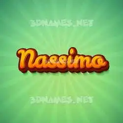 nassimo in Green Rays style - 3D name wallpaper