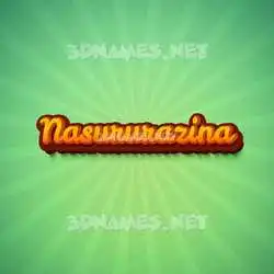 nasururazina in Green Rays style - 3D name wallpaper