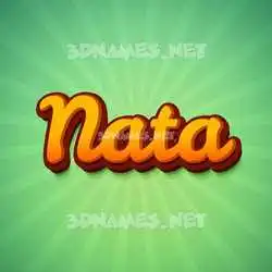 nata in Green Rays style - 3D name wallpaper