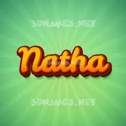 natha in Green Rays style - 3D name wallpaper