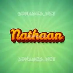 nathaan in Green Rays style - 3D name wallpaper
